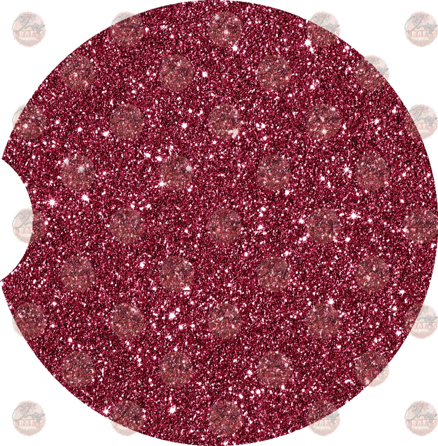 Maroon Glitter Car Coaster- Sublimation Transfer