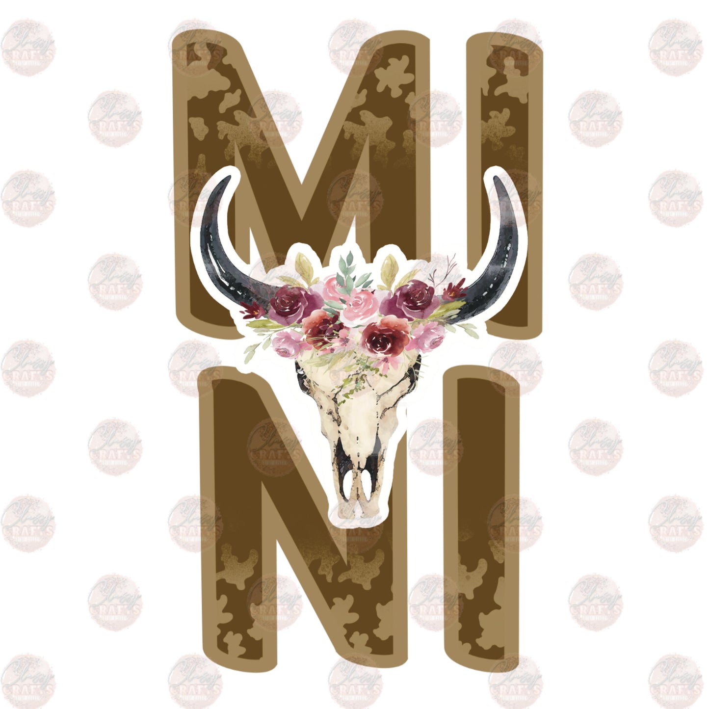 Mini Cow Skull- Sublimation Transfer