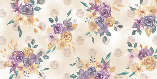 Peach and Purple Floral License Plate- Sublimation Transfer