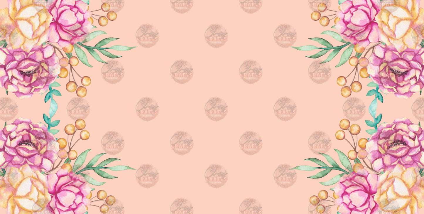 Peonies Floral License Plate- Sublimation Transfer