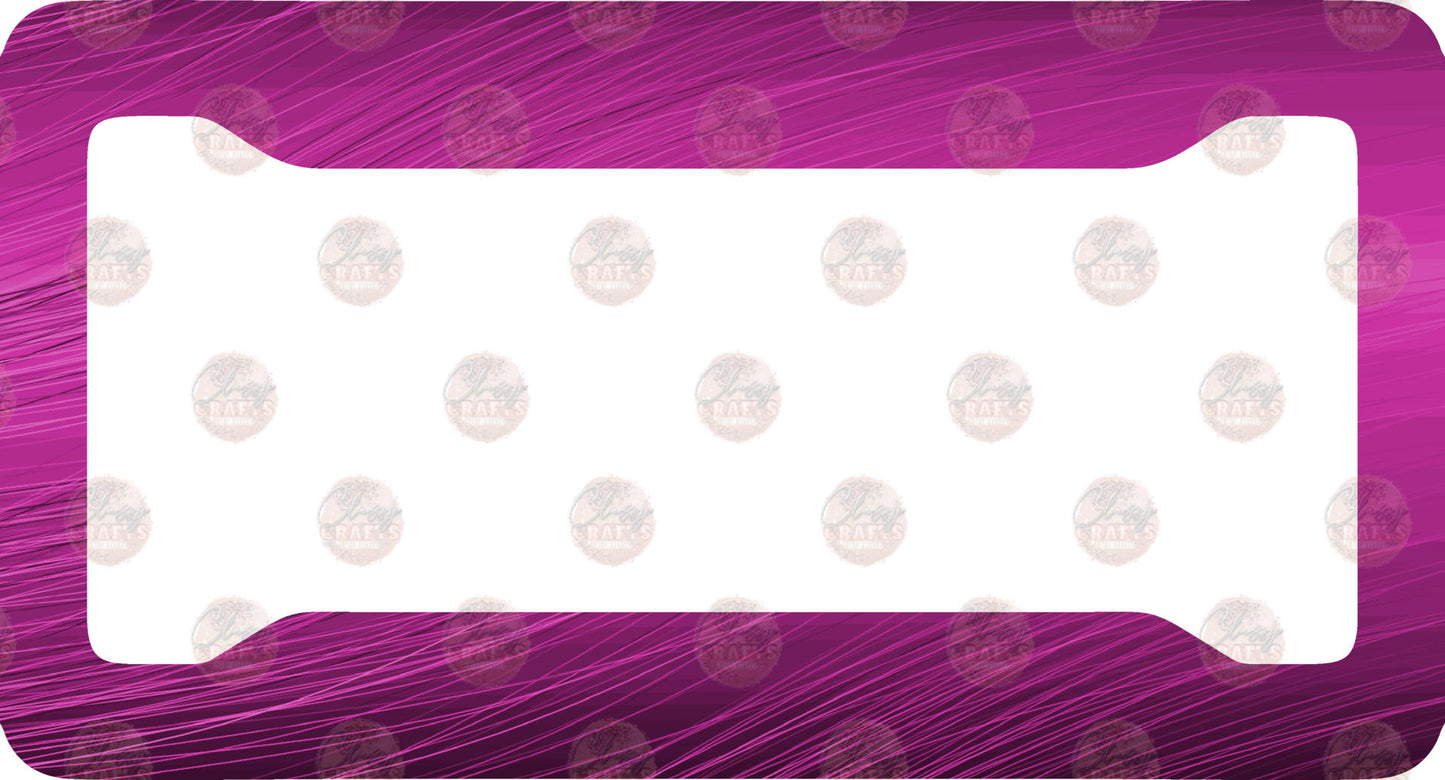 Purple Metal License Plate Frame- Sublimation Transfer