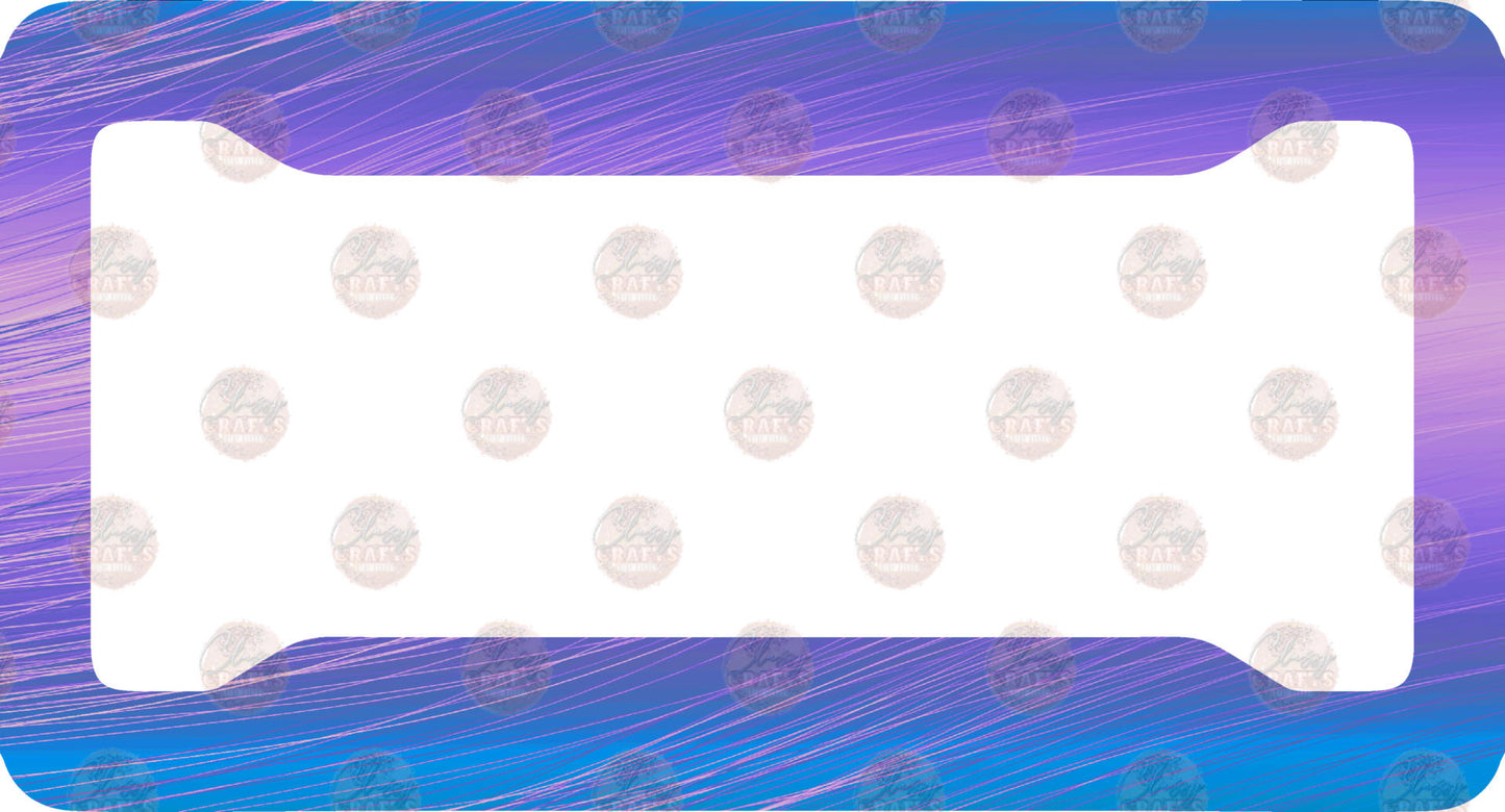 Purple Multi Color Metal License Plate Frame- Sublimation Transfer