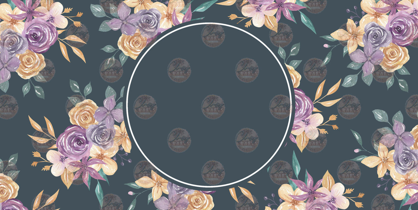 Purple Orange Floral License Plate- Sublimation Transfer