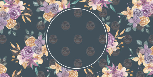 Purple Orange Floral License Plate- Sublimation Transfer