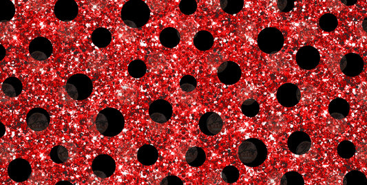 Red and Black Polka Dot Glitter License Plate- Sublimation Transfer