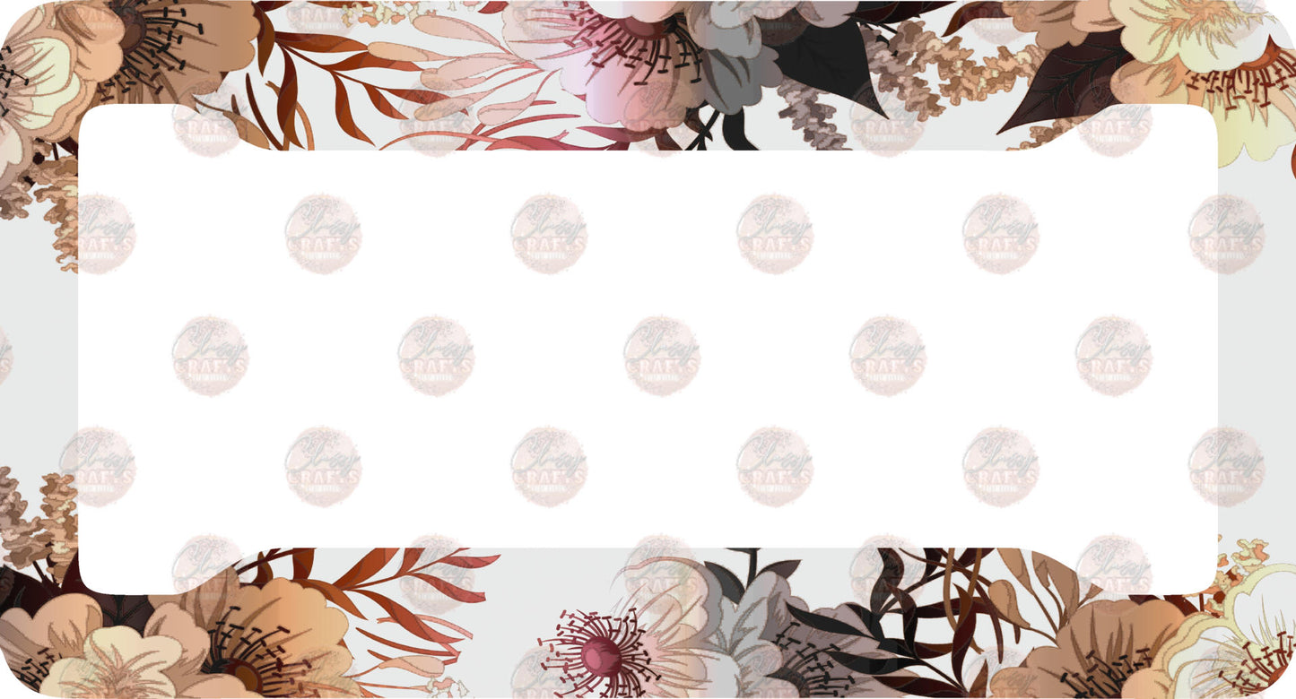 Rustic Floral License Plate Frame- Sublimation Transfer