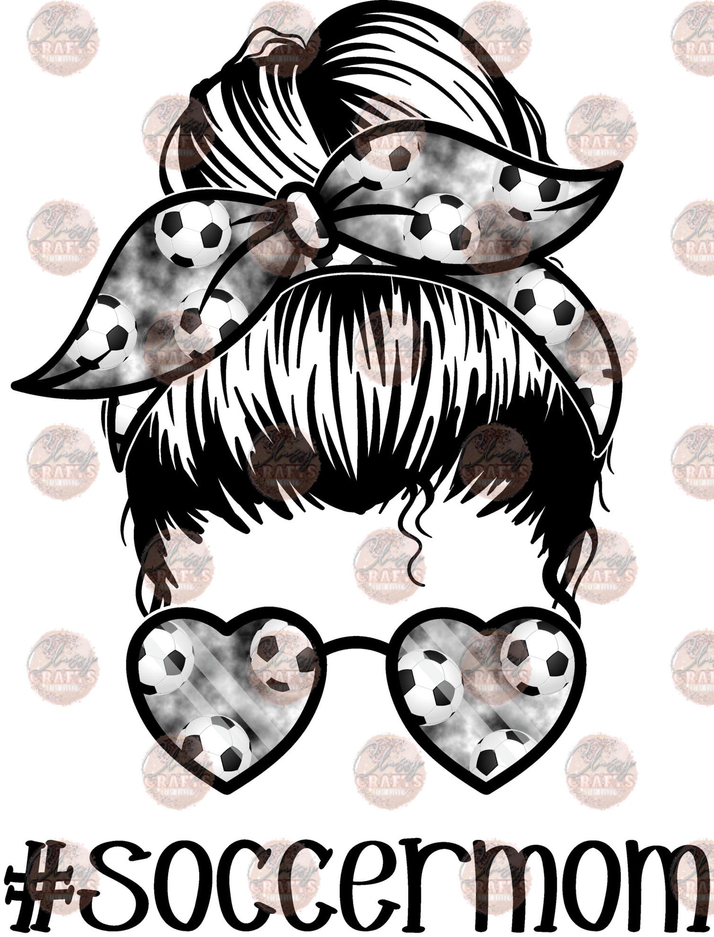 Soccer Mom Tie Dye Messy Bun Transfer