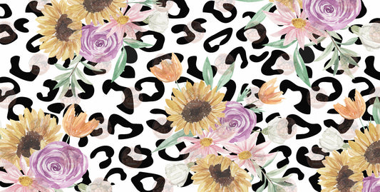 Sunflower Cheetah License Plate - Sublimation Transfer