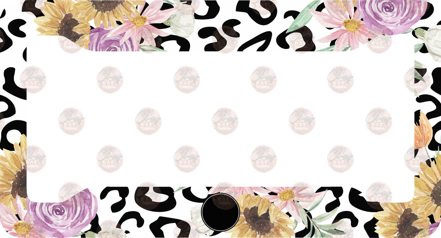 Sunflower Cheetah 2 License Plate Frame - Sublimation Transfer