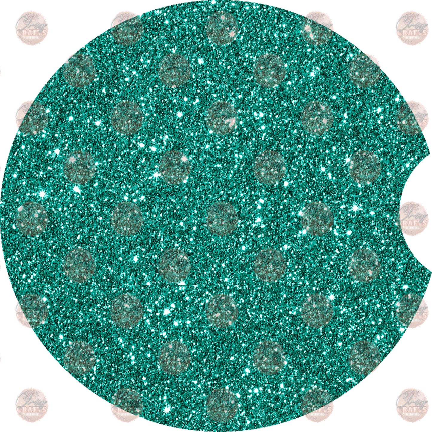 Teal Glitter Car Coaster - Sublimation Transfer