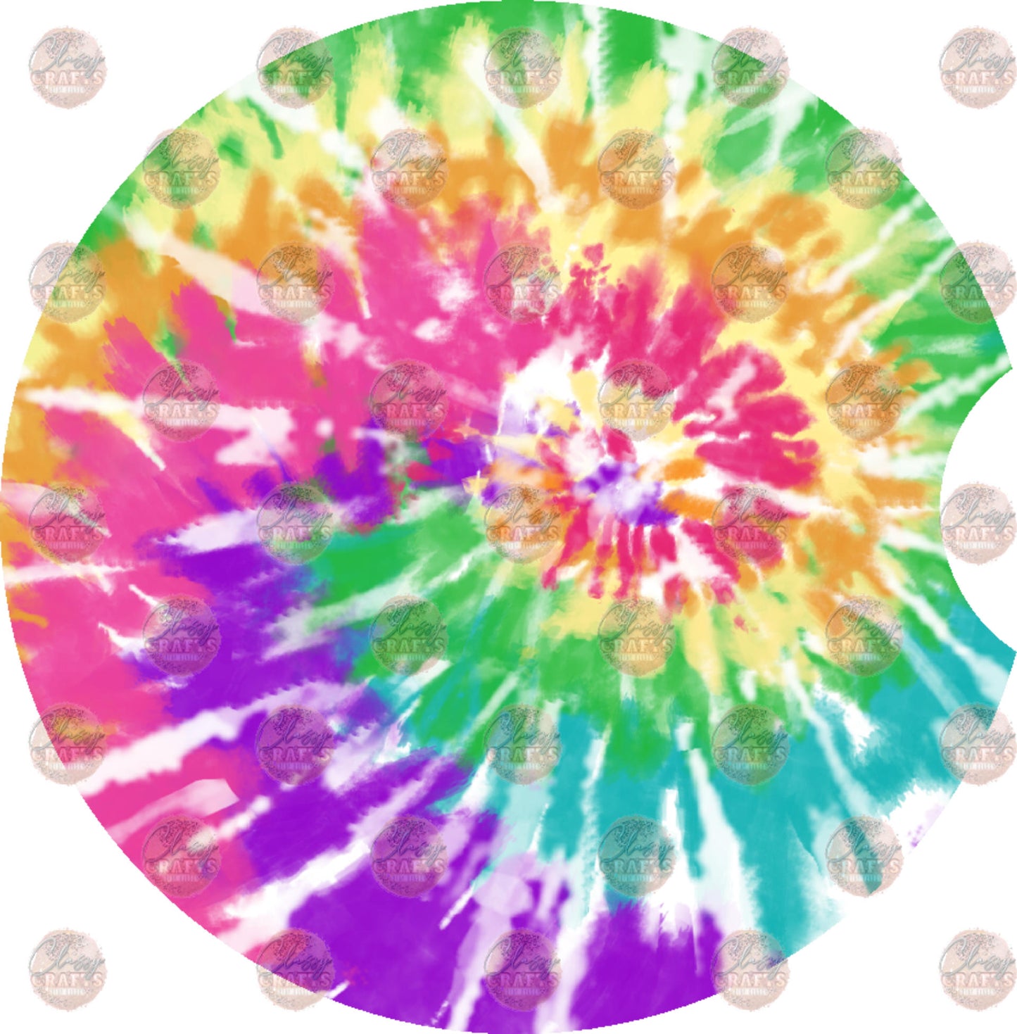 Tie Dye 2 Car Coaster - Sublimation Transfer