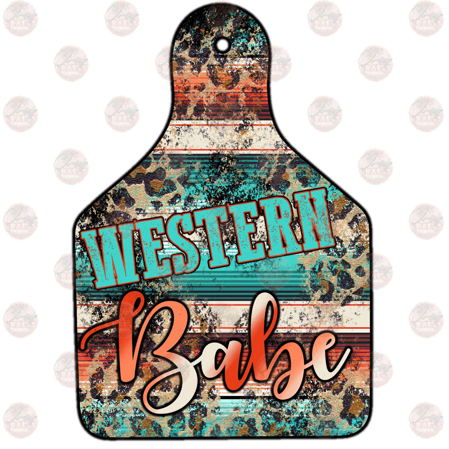 Western Babe Cow Tag Transfer