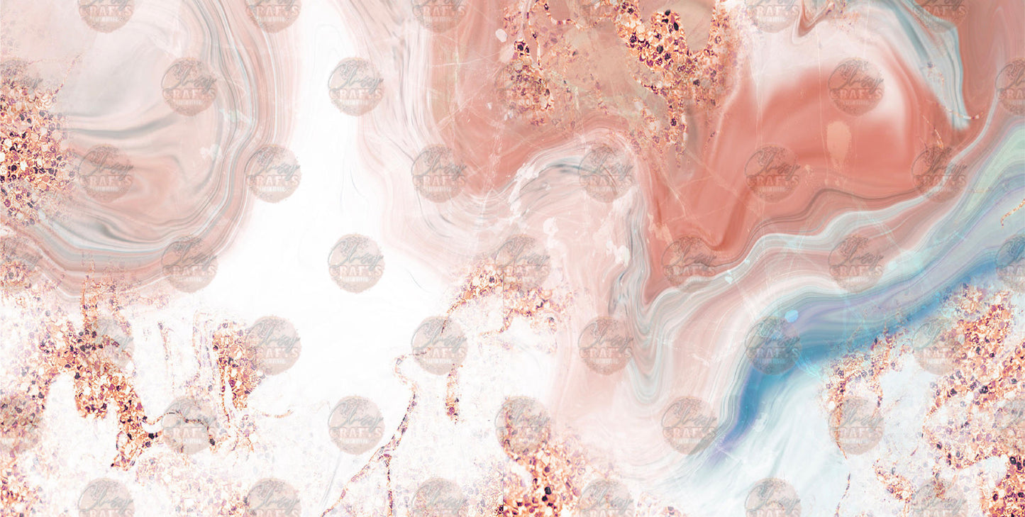 White Pink Blue Marble License Plate- sublimation Transfer