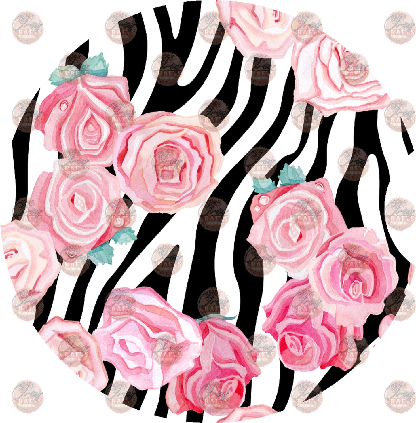 Zebra Floral Car Coaster - Sublimation Transfer
