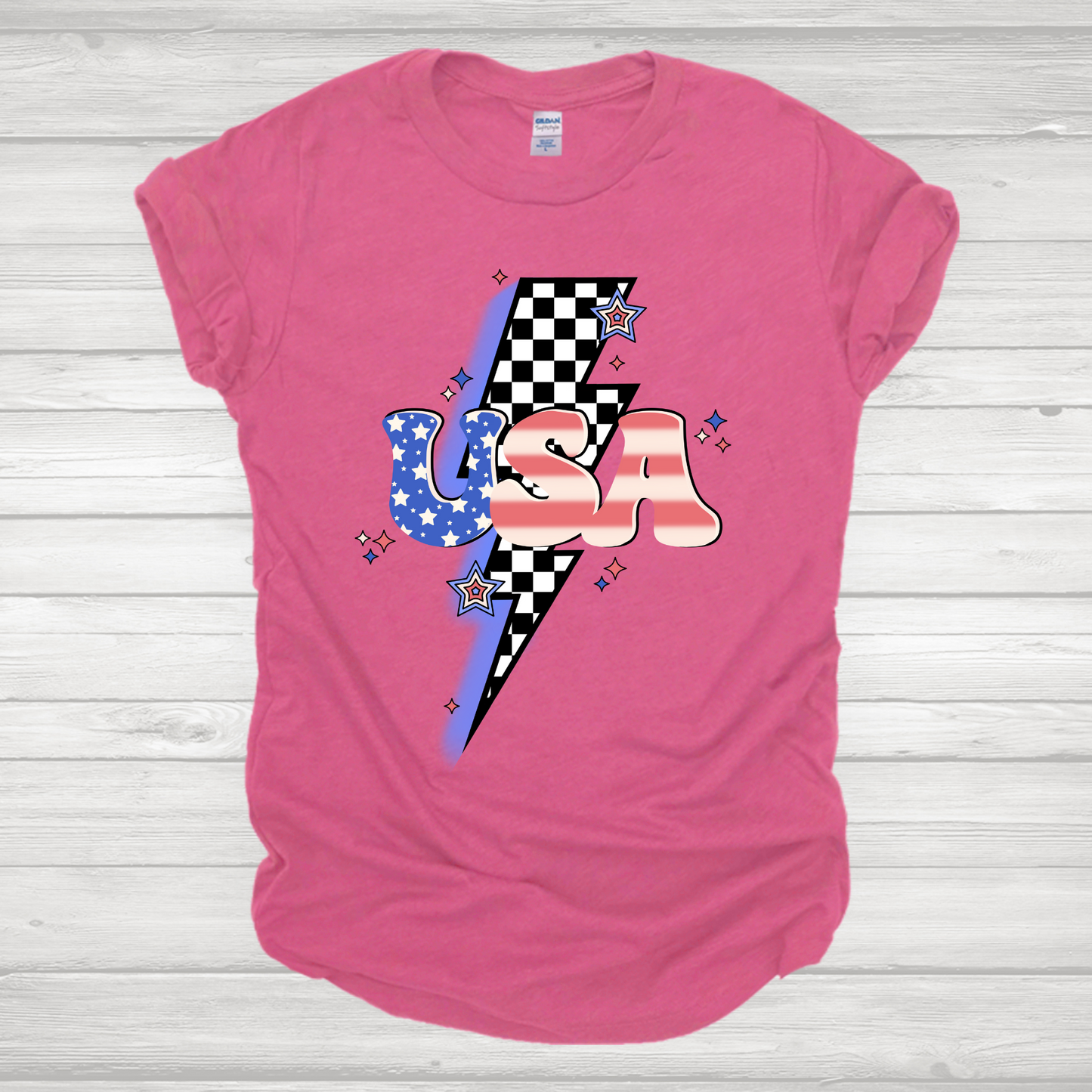 USA Retro Checkered Transfer