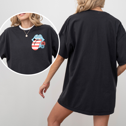 Patriotic Floral Tongue Pocket Transfer
