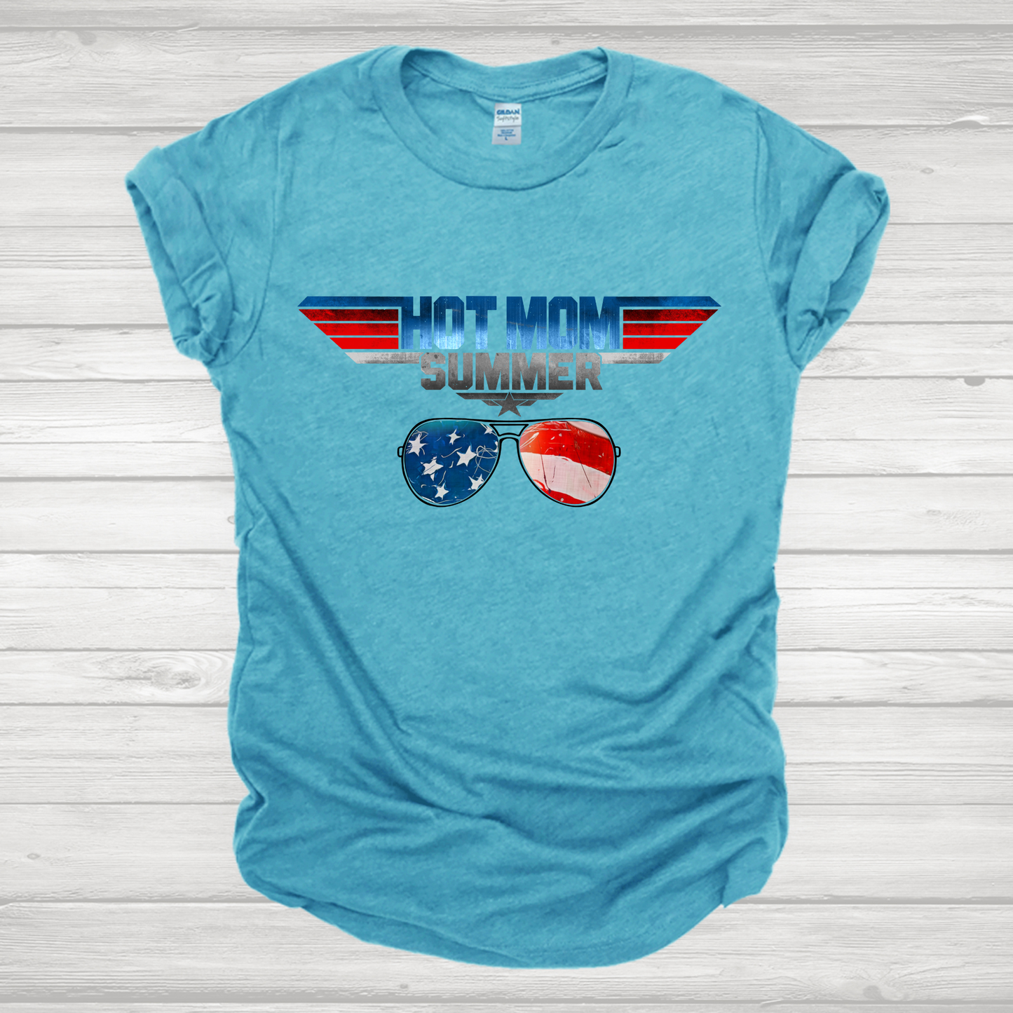 Hot Mom Summer Patriotic Transfer