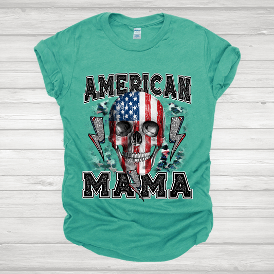 American Mama Skull Transfer