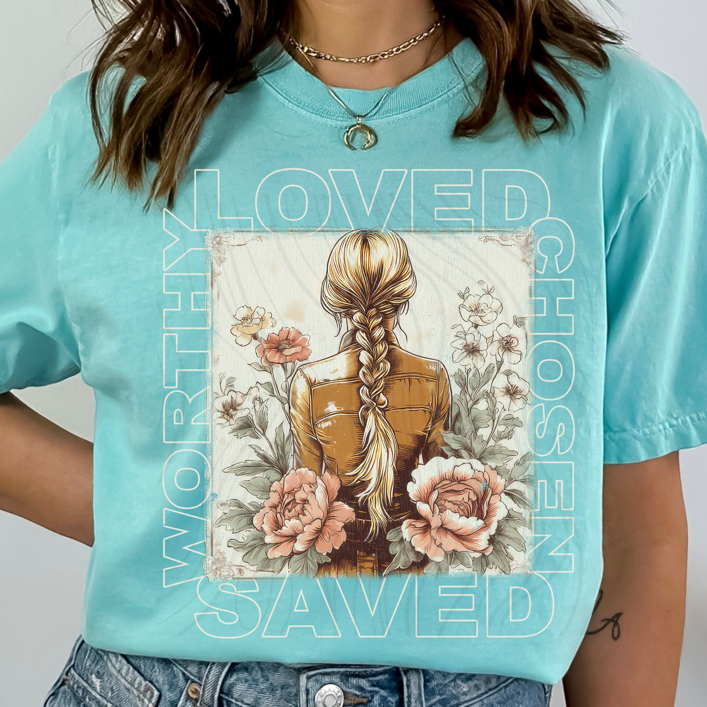 Loved Chosen Worthy Saved Transfer**SOLD SEPARATELY**