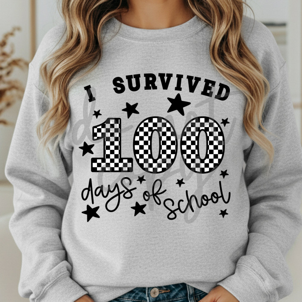 Checkered 100 Days Of School Transfer