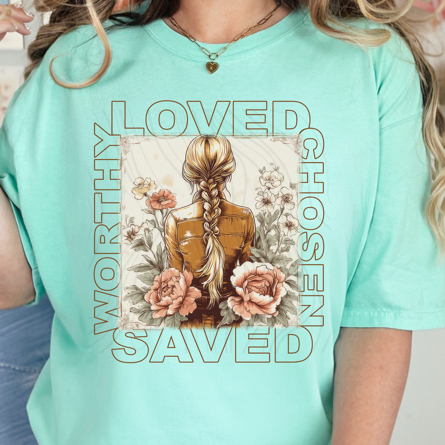 Loved Chosen Worthy Saved Transfer**SOLD SEPARATELY**