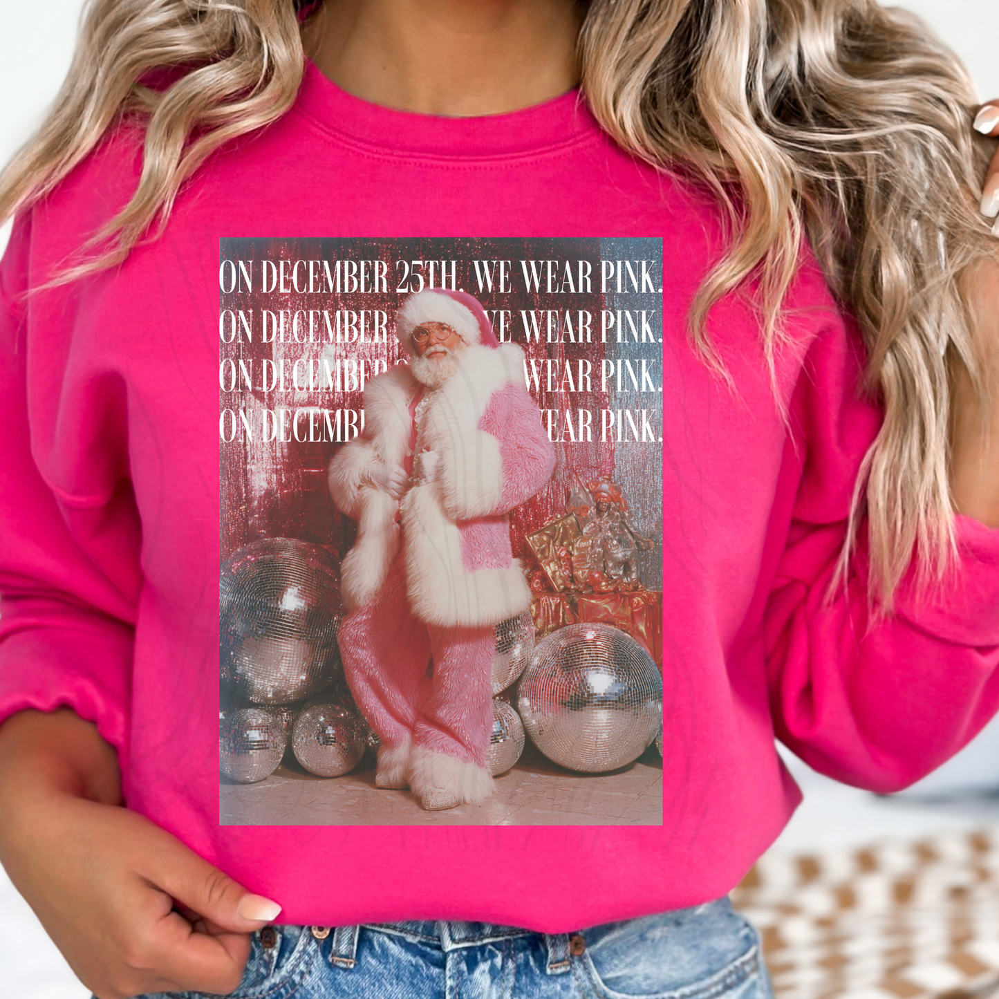 We Wear Pink Santa Transfer