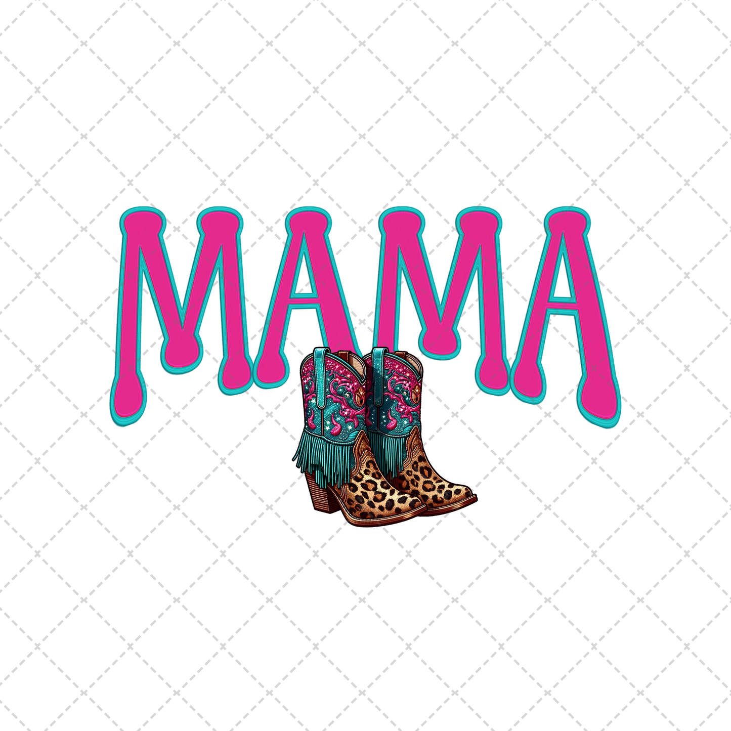 Mama Leopard Cowgirl Boots Transfer ** TWO PART* SOLD SEPARATELY**