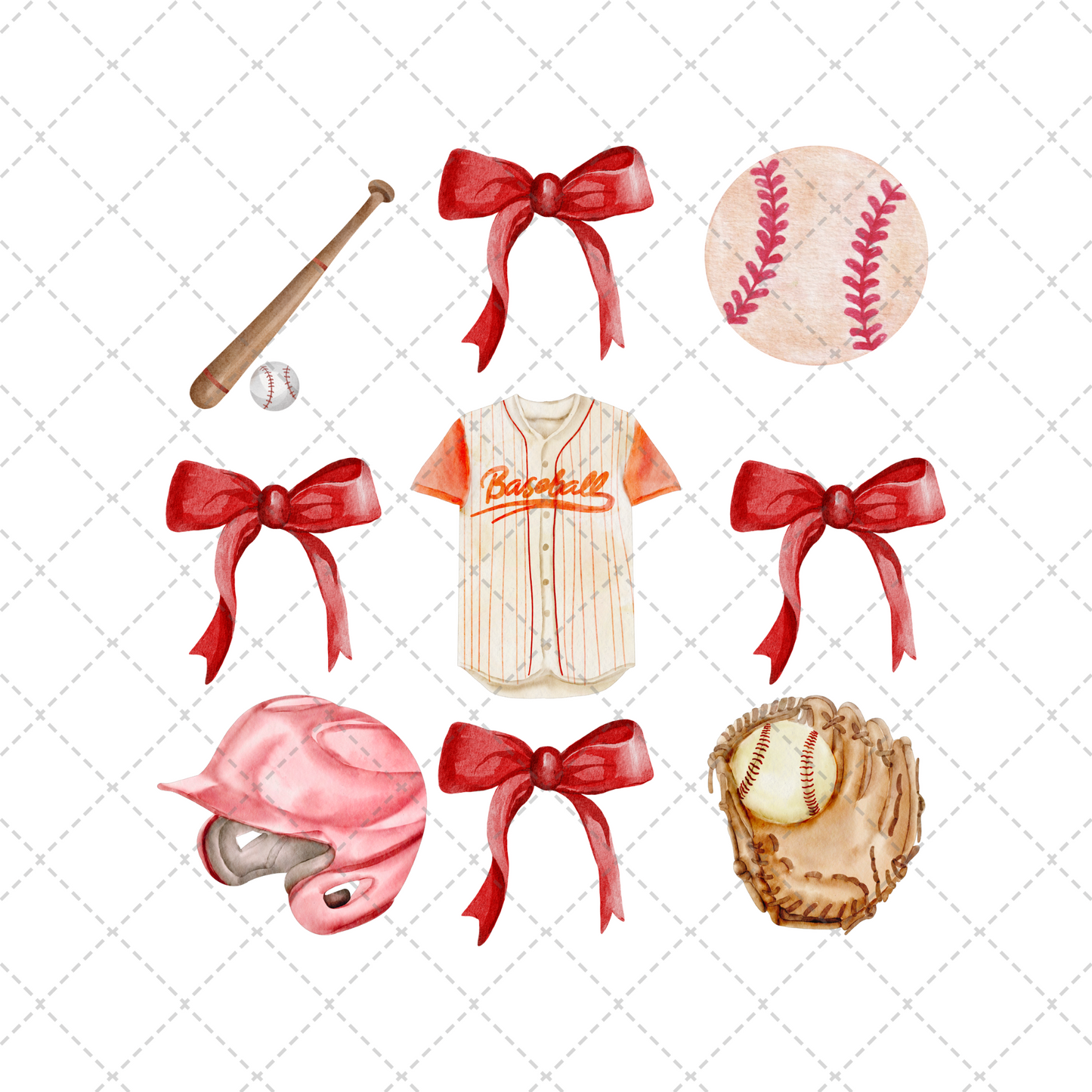 Baseball Coquette Grid Transfer