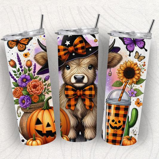 Halloween Cow Tumbler Wrap Transfer