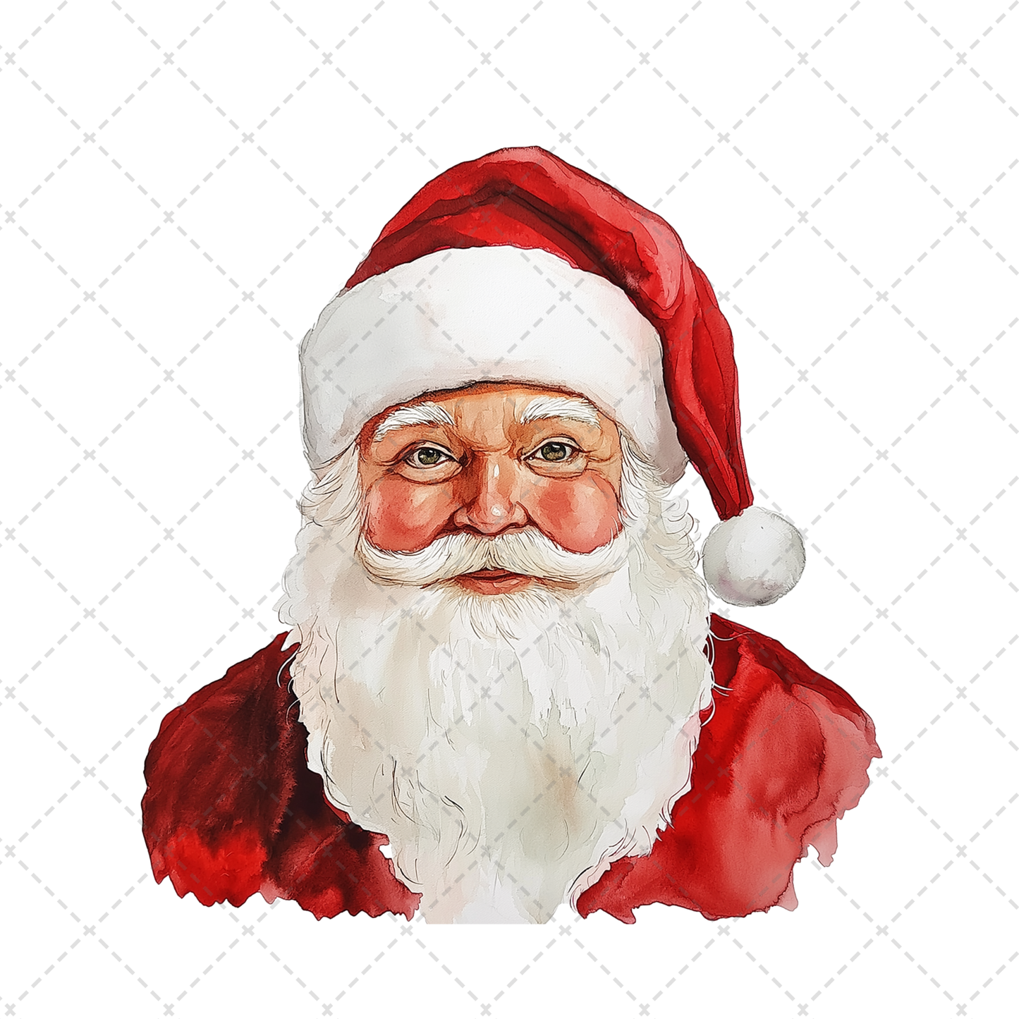 Watercolor Santa Transfer