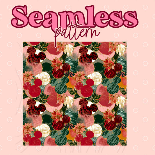 Christmas Mouse Ears Seamless Transfer