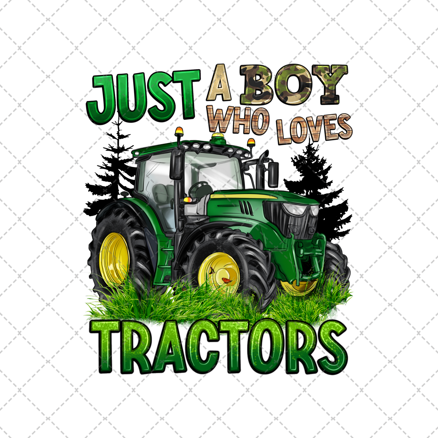 Just A Boy Who Loves Tractors Transfer