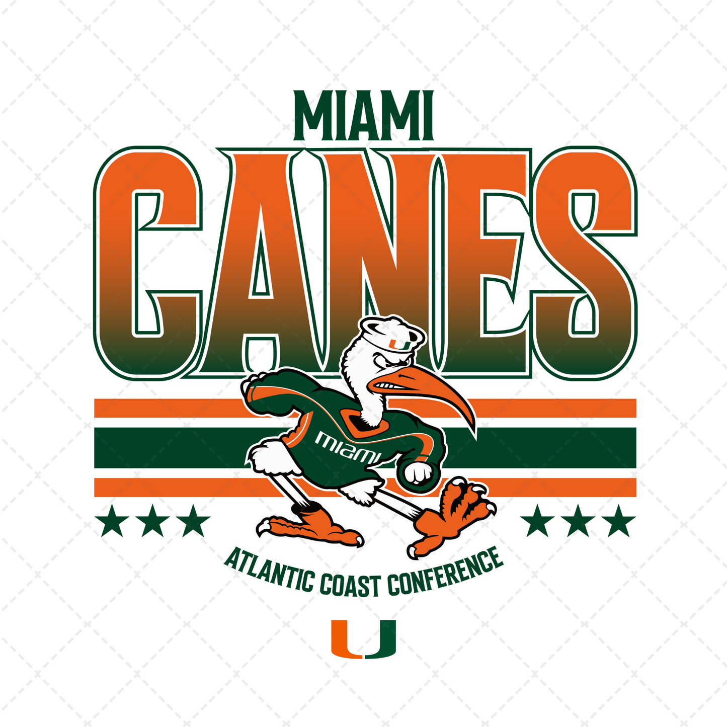 FL Canes Green/White Transfer **TWO PART* SOLD SEPARATELY**