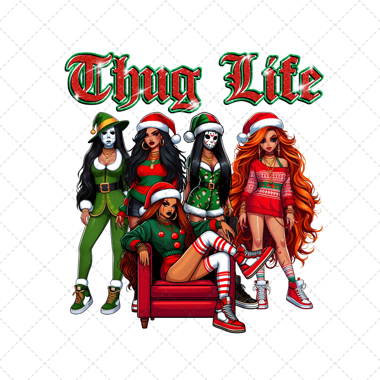 Christmas Thug Life Girls Transfer