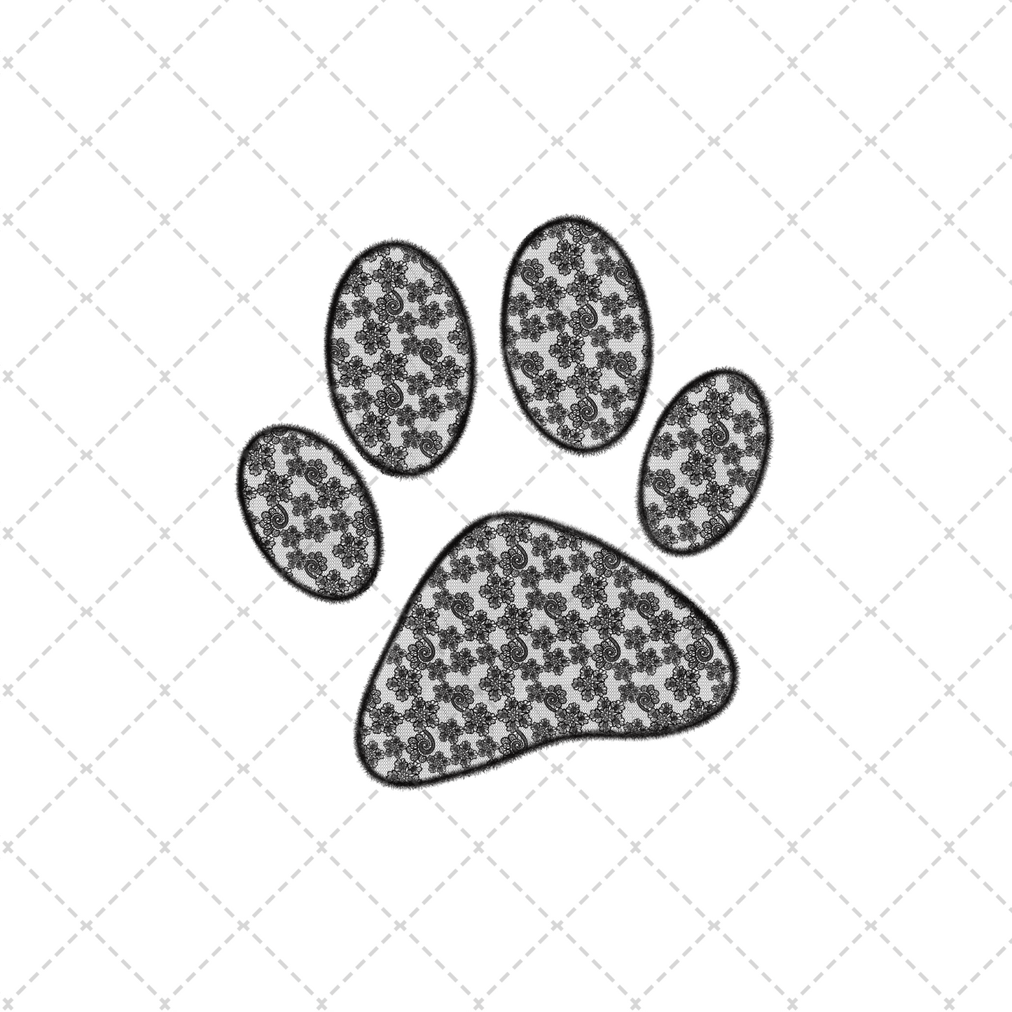 Black Lace Paw Transfer