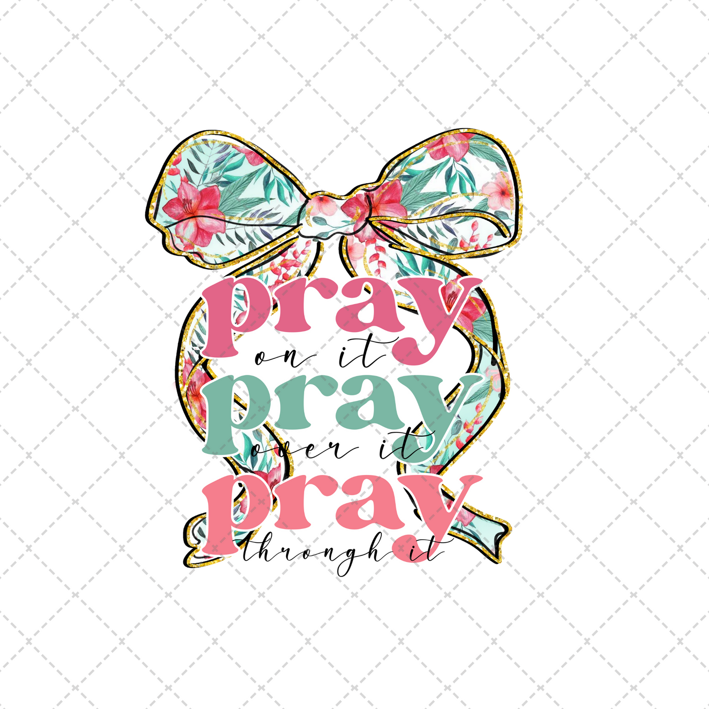 Floral Pray On It Transfer ** TWO PART* SOLD SEPARATELY**