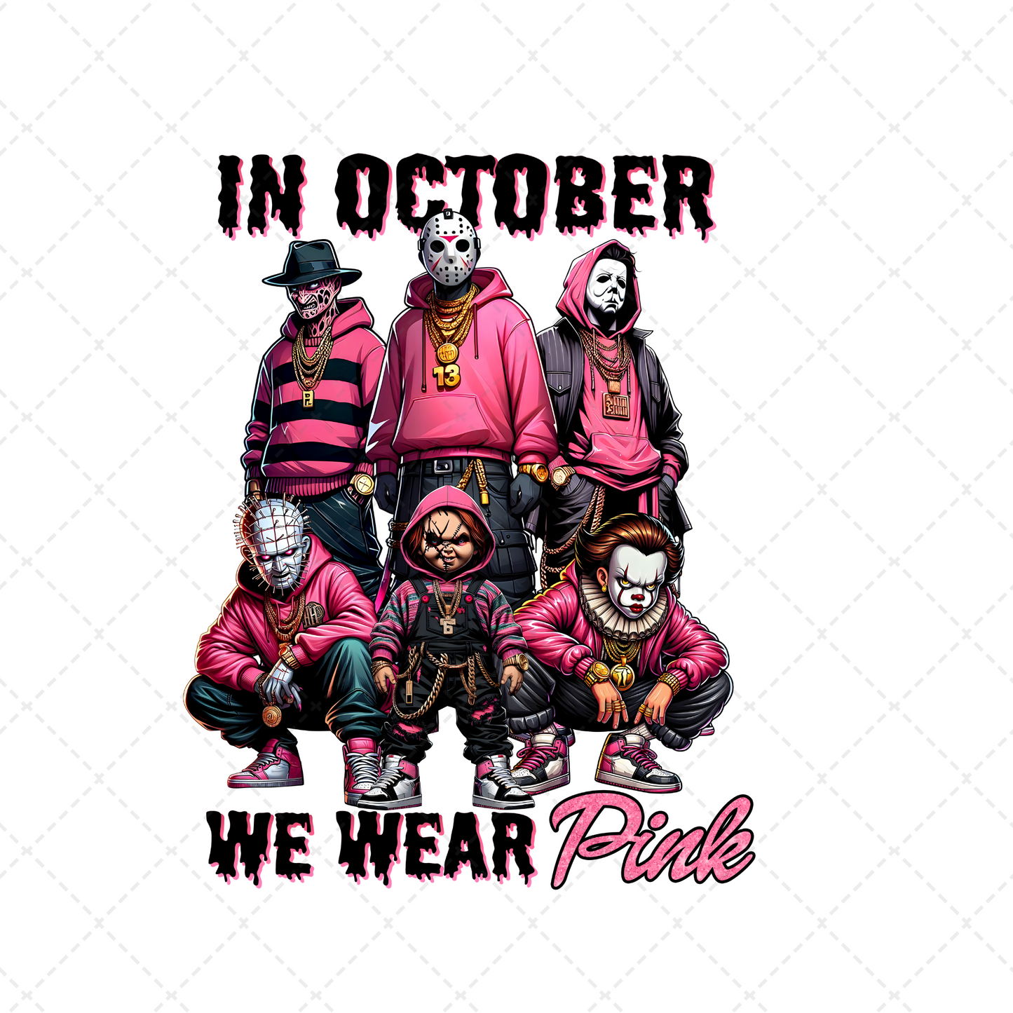 Horror Men We Wear Pink Transfer