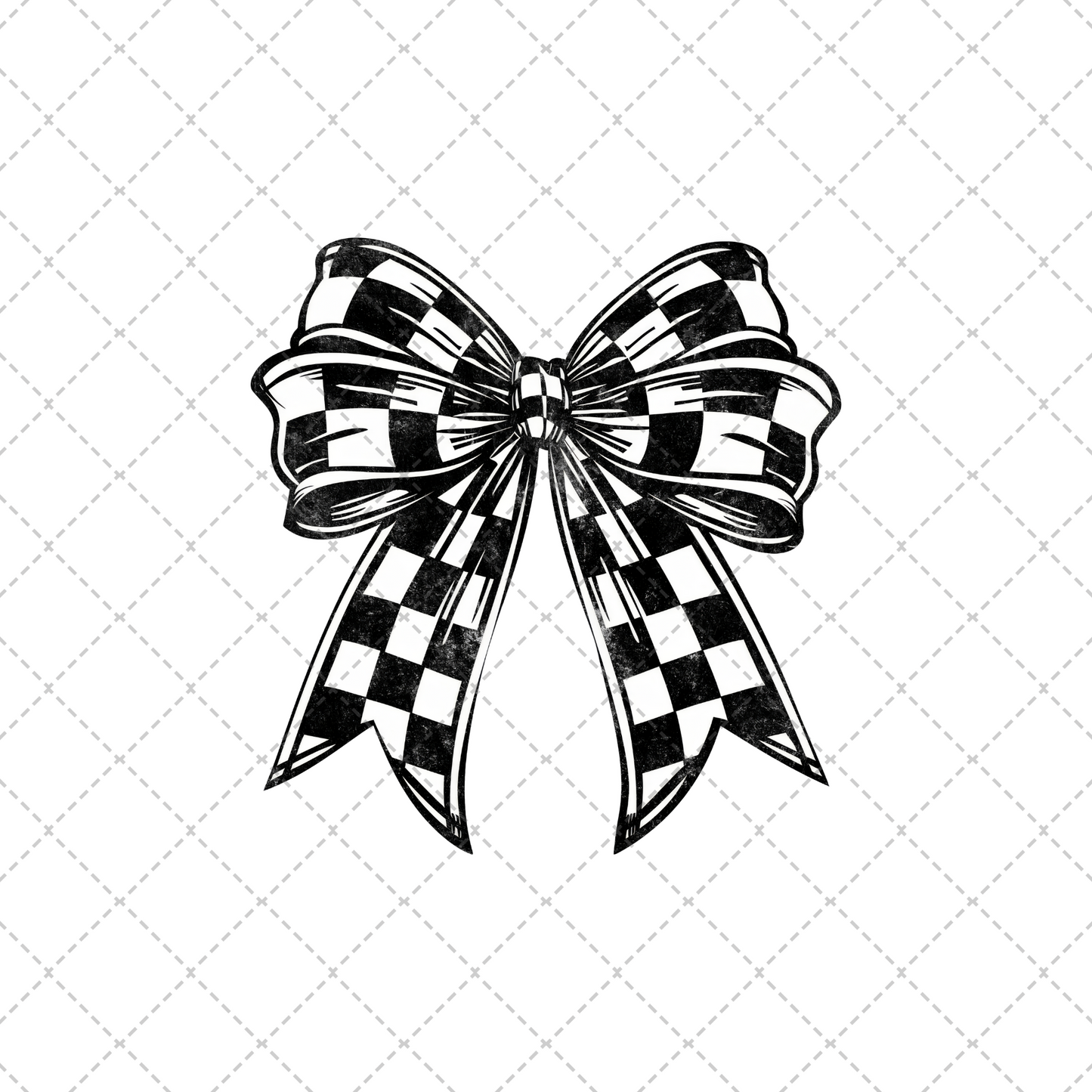 Checkered Coquette Bow Transfer