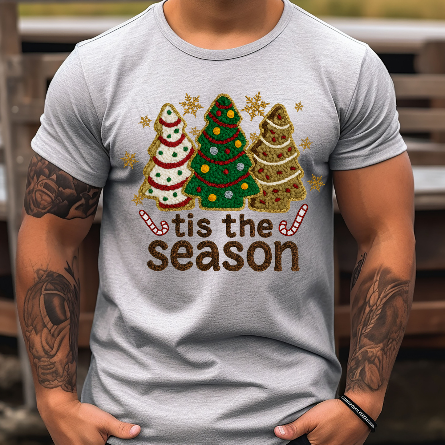 Tis the season Faux Yarn Transfer