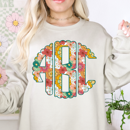 Groovy Spring Flowers  - Custom Monogram Transfer