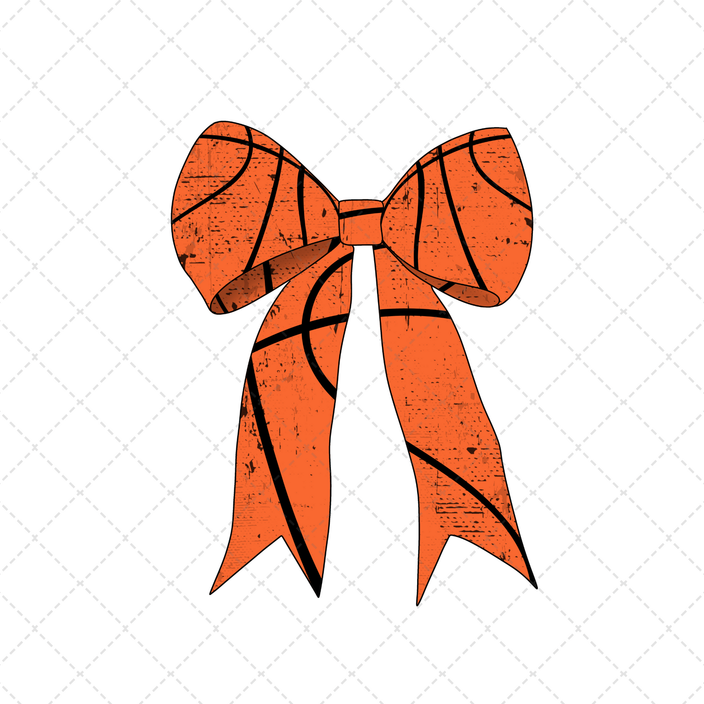 Basketball Ribbon Distressed Transfer