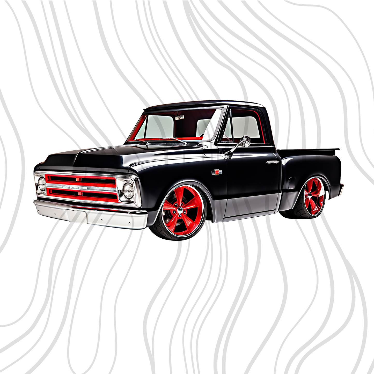 Black & Red Low Rider Truck Transfer