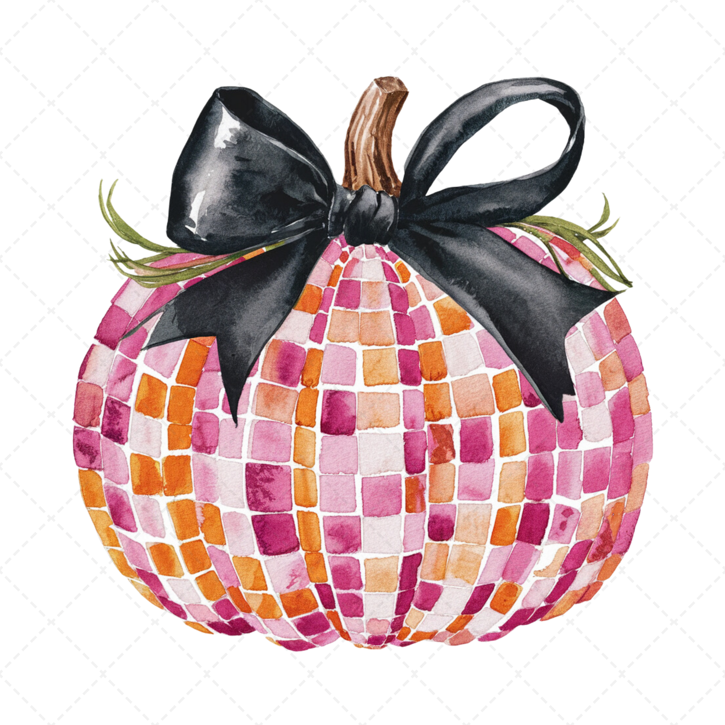 Pumpkin Pink Tiles Transfer