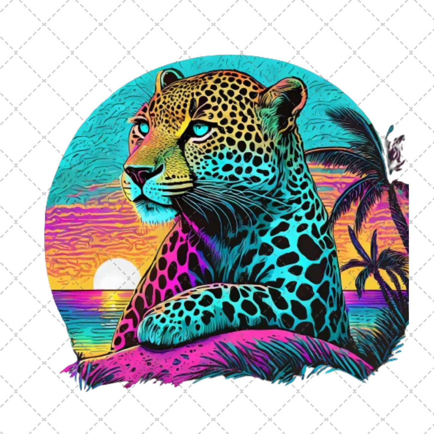 Summer Vibes Leopard Neon Beach Transfer