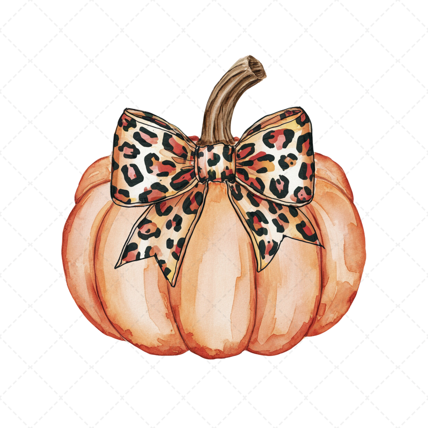 Leopard Bow Pumpkin Transfer