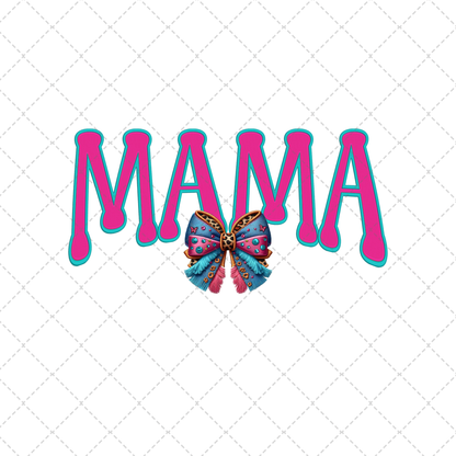 Hot Pink Mama Bow Transfer ** TWO PART* SOLD SEPARATELY**