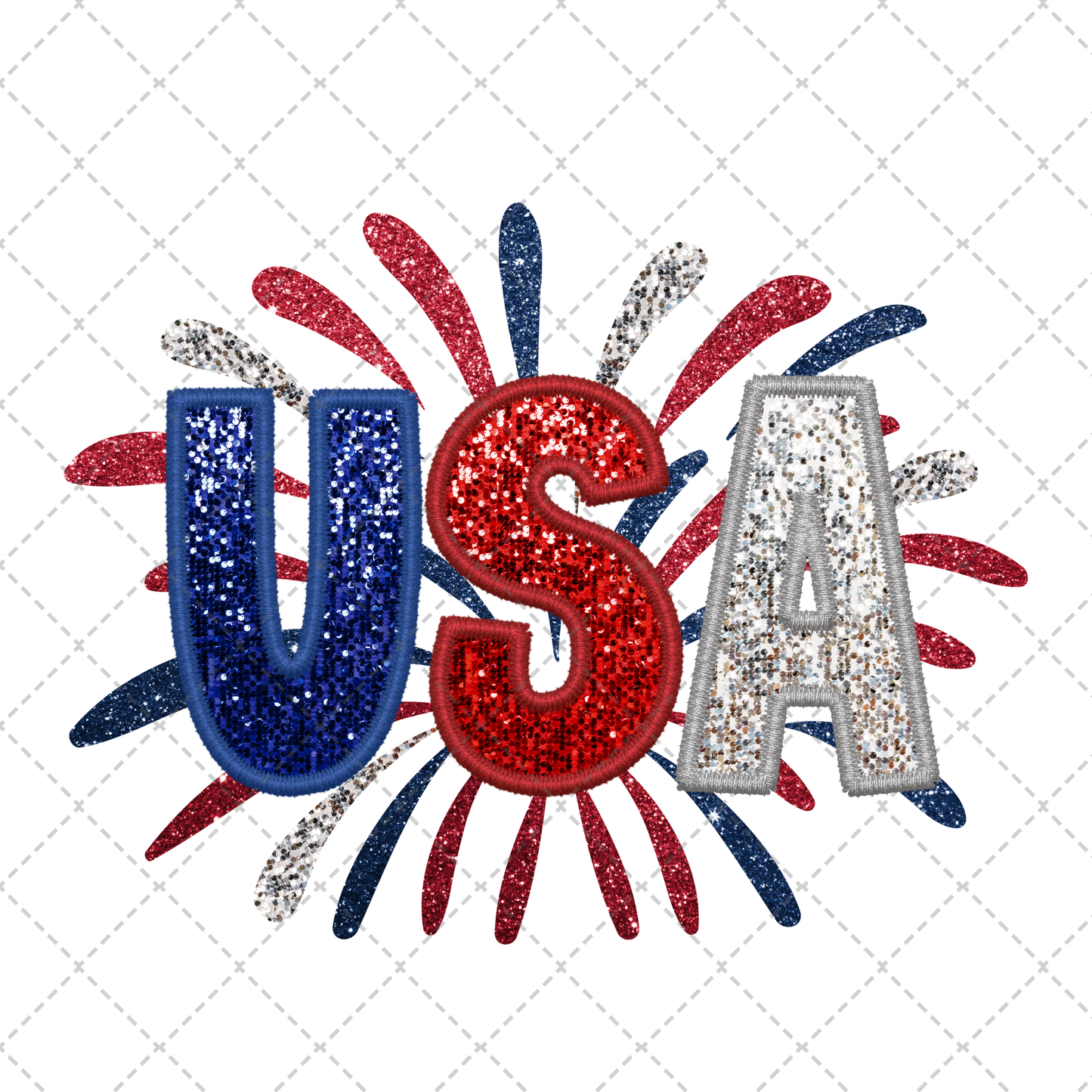 USA Faux Sequin Transfer