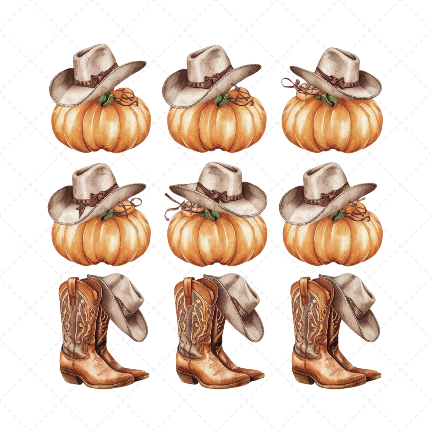 Autumn Pumpkins & Boots Transfer