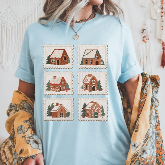 Vintage Gingerbread House Stamp Transfer