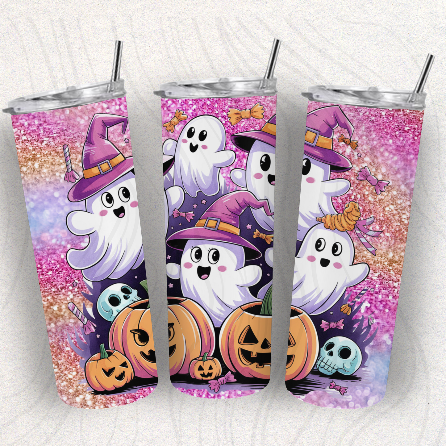 Cute Halloween Ghost Tumbler Wrap Transfer